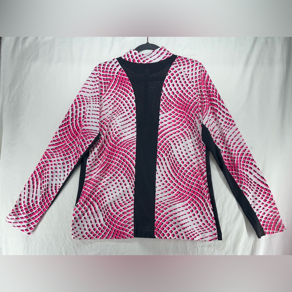 Tail Womens XXL Geometric Long‎ Sleeve 1/4 Zip Pullover Golf Shirt Activewear - Picture 2 of 8